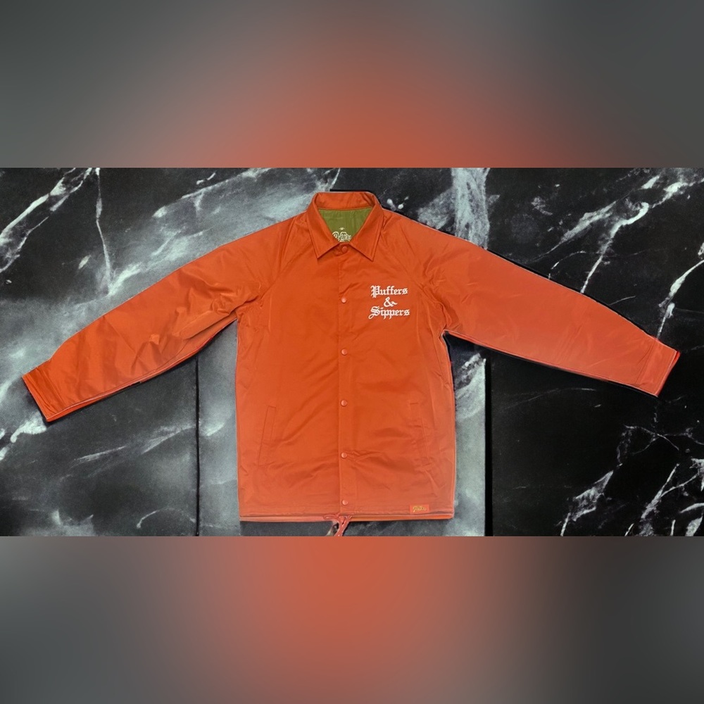 NEW Puffers Snap Button Windbreaker Mens Sz M Matches Jordan Olive Travis Scott